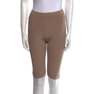 Saint Laurent Ribbed Tan Bike Shorts